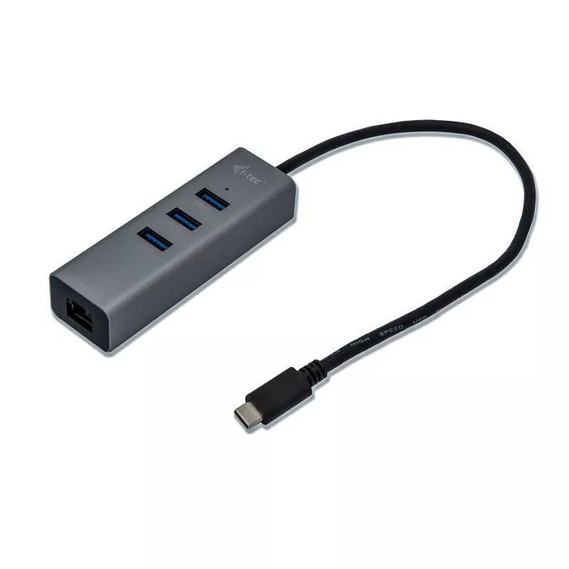 i-tec Metal USB-C HUB 3 porty + Gigabit Ethernet adaptér