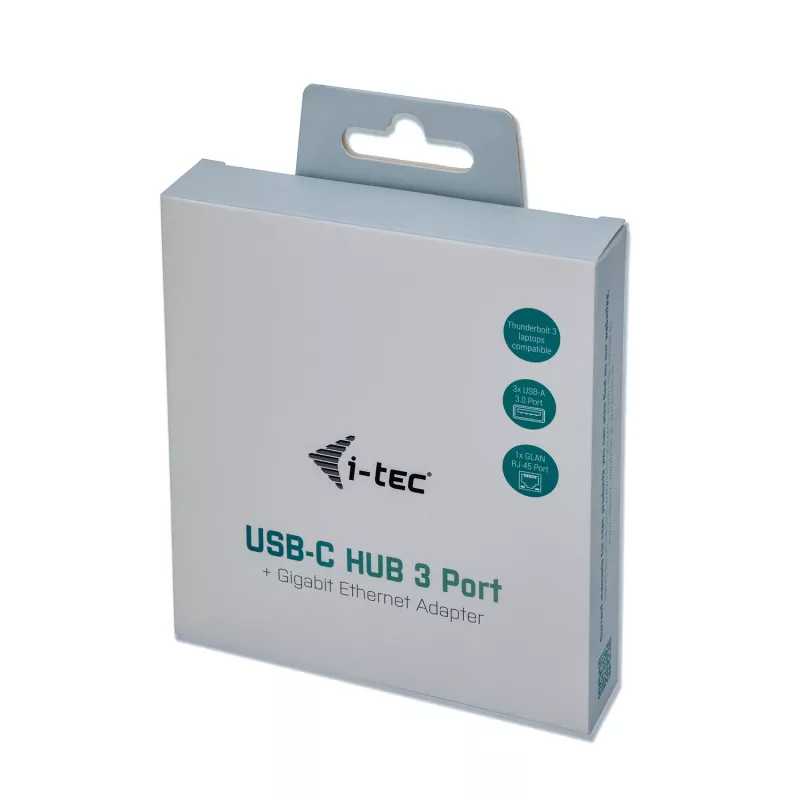 i-tec Metal USB-C HUB 3 porty + Gigabit Ethernet adaptér