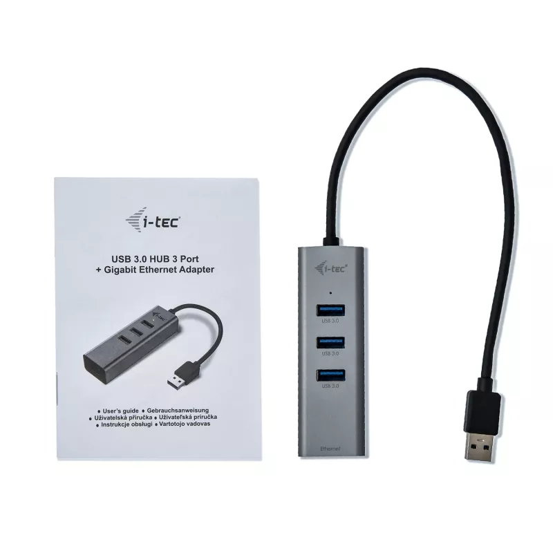 i-tec Metal USB 3.0 HUB 3 porty + Gigabit Ethernet adaptér