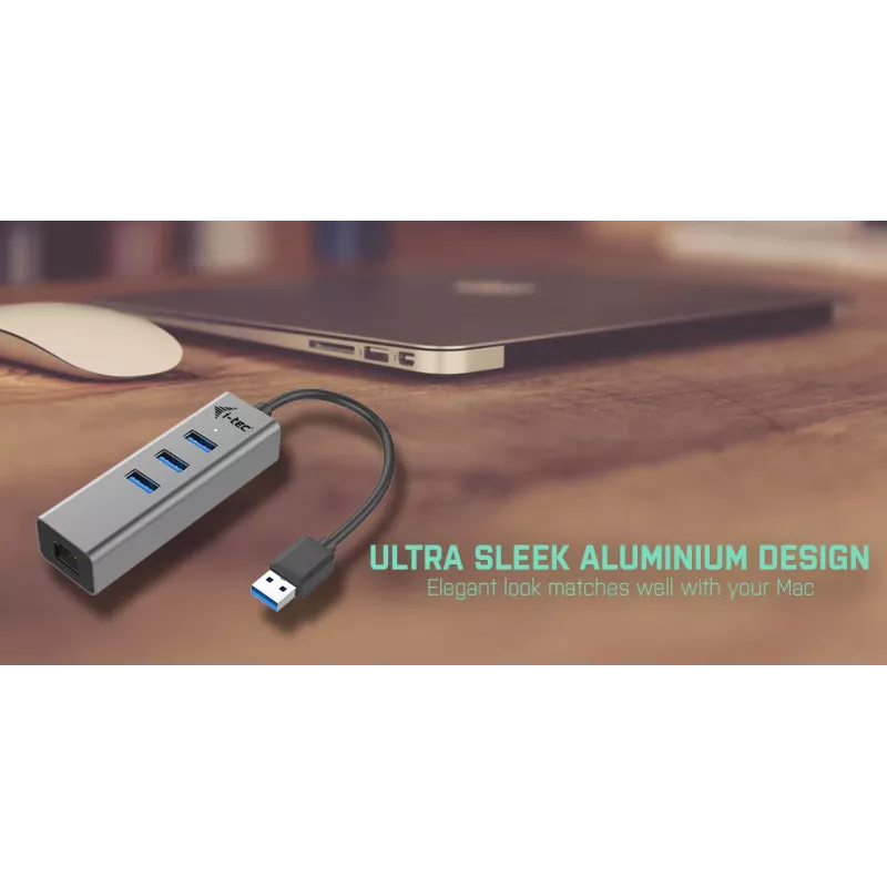 i-tec Metal USB 3.0 HUB 3 porty + Gigabit Ethernet adaptér