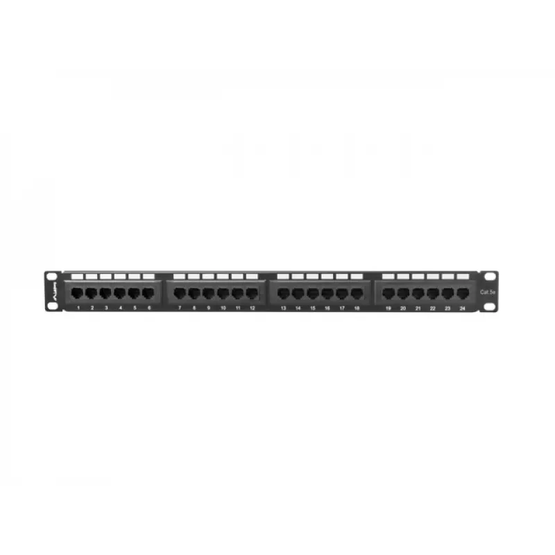 Lanberg PPU5-1024-B prepojovací panel, 24 portov, 1U, 19 palcov, Cat5e UTP, kovový, čierny