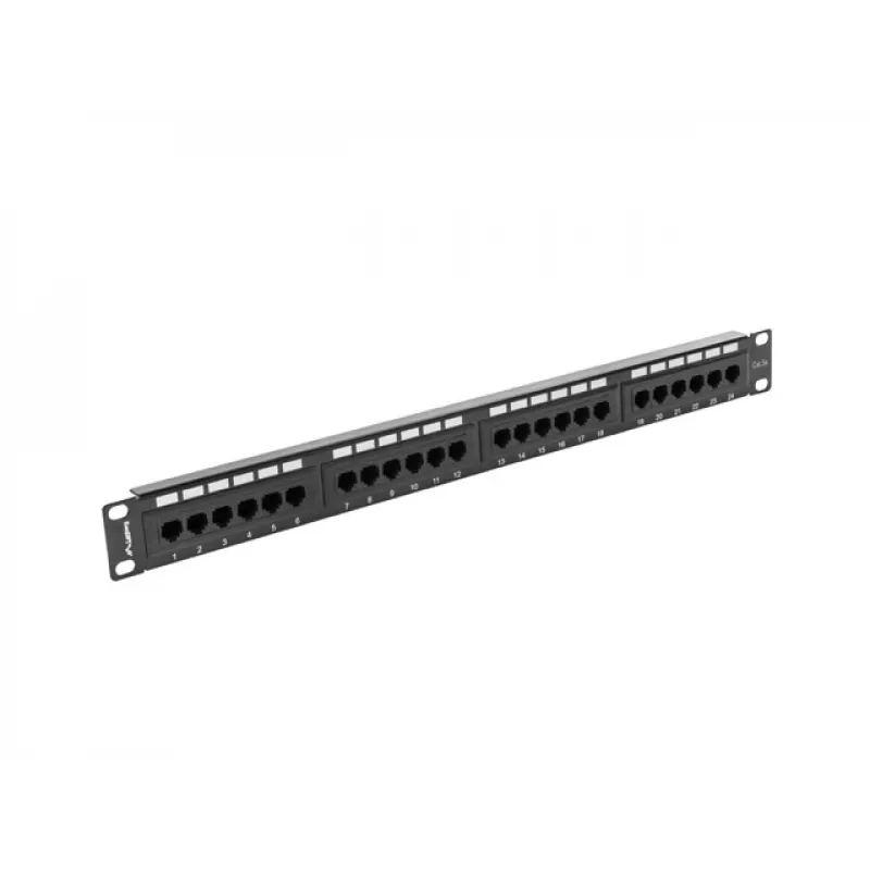 Lanberg PPU5-1024-B prepojovací panel, 24 portov, 1U, 19 palcov, Cat5e UTP, kovový, čierny
