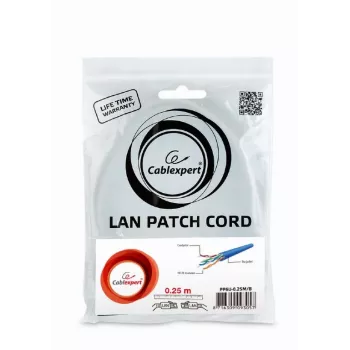 Sieťový kábel Gembird PP6U-0.25M/B RJ-45 Cat6 0,25 m modrý