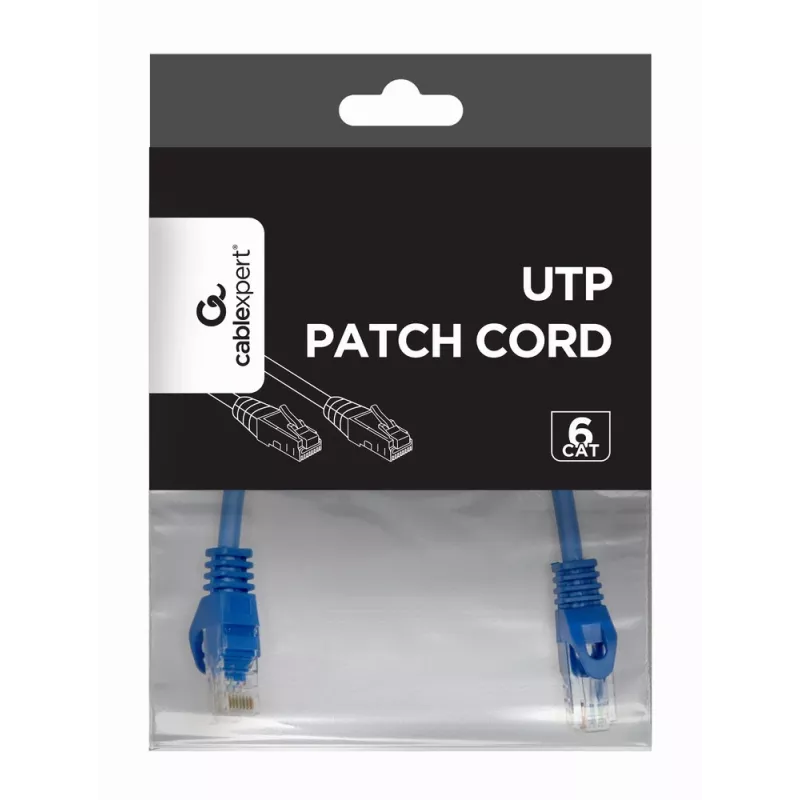 Sieťový kábel Gembird PP6U-0.25M/B RJ-45 Cat6 0,25 m modrý