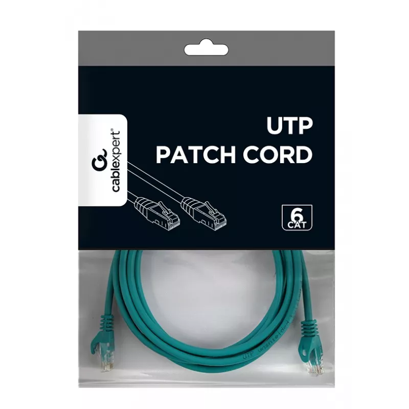 Sieťový kábel Gembird PP6U-3M RJ-45 Cat6 3 m zelený