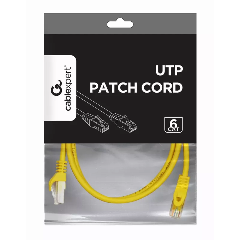 Sieťový kábel Gembird PP6U-1M RJ-45 Cat6 1 m žltý