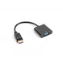 Video káblový adaptér LANBERG AD-0002-BK — VGA (samica) na DisplayPort (samec), 0,2 m, 1920×1200@60Hz, DP 1.1a, čierny