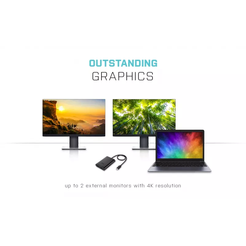 i-tec USB-C 3.1 Dual 4K HDMI video adaptér, 3.2 Gen 1 (3.1 Gen 1), USB Type-C, HDMI výstup, 3840 x 2160 pixelov