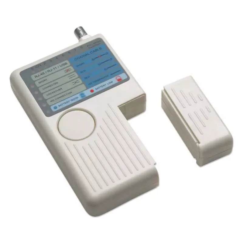 Intellinet 4-in-1 tester káblov, RJ-11, RJ-45, USB a BNC, test jedným tlačidlom
