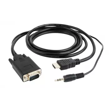 GEMBIRD HDMI na VGA a audio adaptérový kábel, jeden port, 1,8 m - čierny
