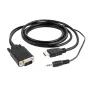 GEMBIRD HDMI na VGA a audio adaptérový kábel, jeden port, 1,8 m - čierny