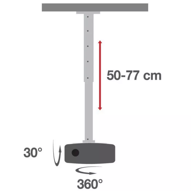 Techly stropný predlžovací držiak na projektor 500-770 mm biely ICA-PM 104MW
