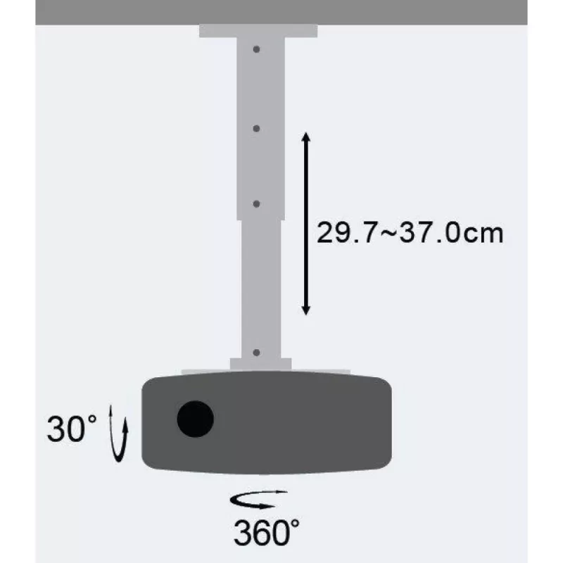 Techly stropný predlžovací stojan na projektor 30-37 cm strieborný ICA-PM 102S