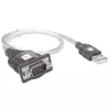 USB na sériový adaptér Techly IDATA USB-SER-2T, konektor USB-A samec na konektor DB-9 samec, 0,45 m, priehľadný biely
