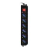 Techly predlžovacia zásuvka 6 zásuviek čierna s VDE konektorom IUPS-PCP-6V