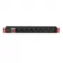 Techly I-CASE STRIP-81UD jednotka rozvodu napájania (PDU) 8 AC zásuviek 1U čierna, červená