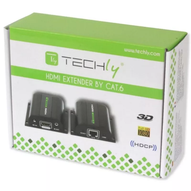 Techly predlžovač HDMI Full HD cez kábel Cat.5E / 6 / 6A / 7 max. 60 m autoreglovaný IDATA EXT-E70I