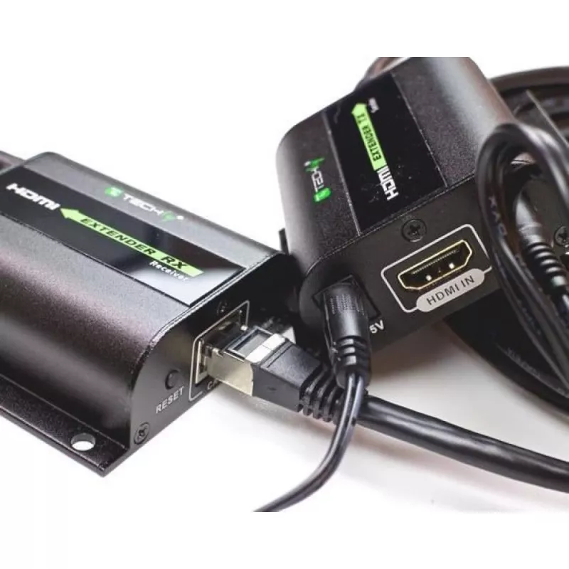 Techly predlžovač HDMI Full HD cez kábel Cat.5E / 6 / 6A / 7 max. 60 m autoreglovaný IDATA EXT-E70I