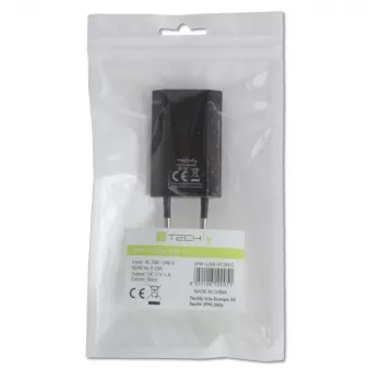 Techly kompaktná nabíjačka USB 1A európska zástrčka čierna