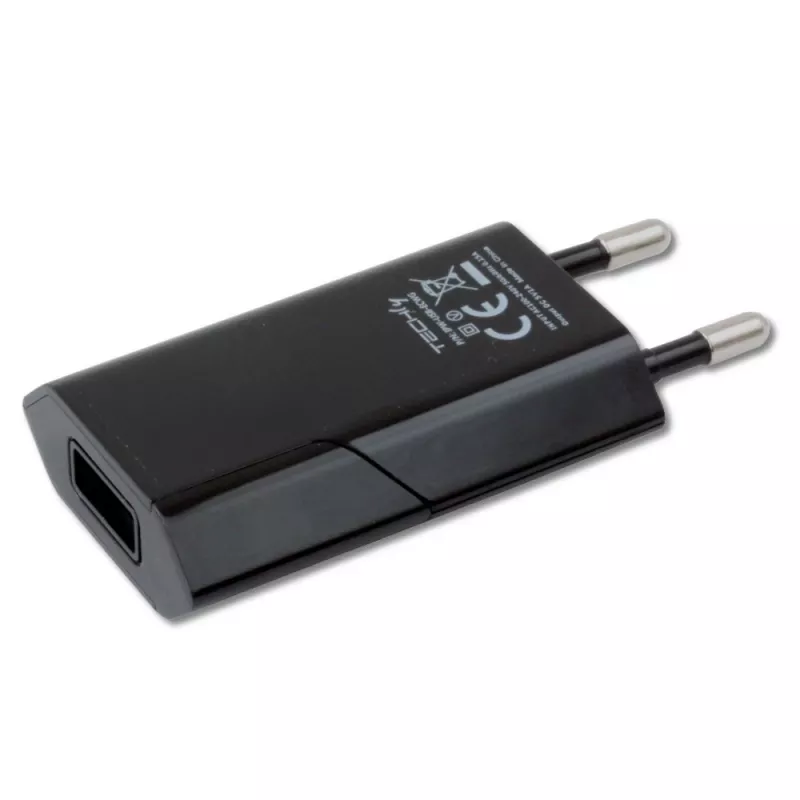Techly kompaktná nabíjačka USB 1A európska zástrčka čierna