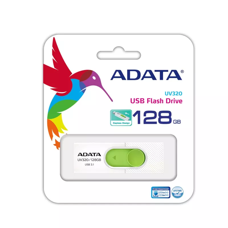 ADATA UV320 USB kľúč 128 GB USB Type-A 3.2 Gen 1 (3.1 Gen 1) zelený, biely