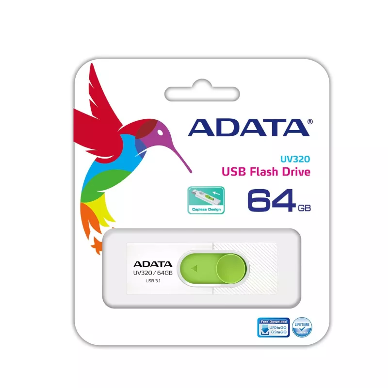 ADATA UV320 USB kľúč 64 GB USB Type-A 3.2 Gen 1 (3.1 Gen 1) zelený, biely