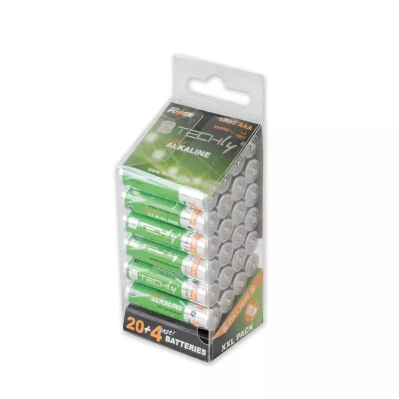 Techly multipack 24 batérií High Power Mini Stilo AAA alkalické LR03 1,5V IBT-KAL-LR03-B24T