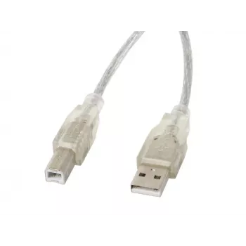 LANBERG USB kábel USB 2.0 USB B – 3 m priehľadný