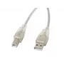 LANBERG USB kábel USB 2.0 USB B – 3 m priehľadný