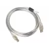 LANBERG USB kábel USB 2.0 USB B – 3 m priehľadný
