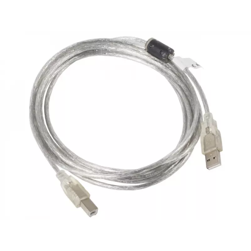LANBERG USB kábel USB 2.0 USB B – 3 m priehľadný
