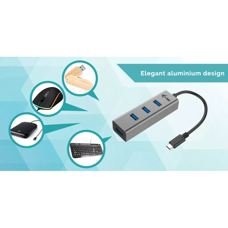 i-tec kovový USB-C HUB 4 porty