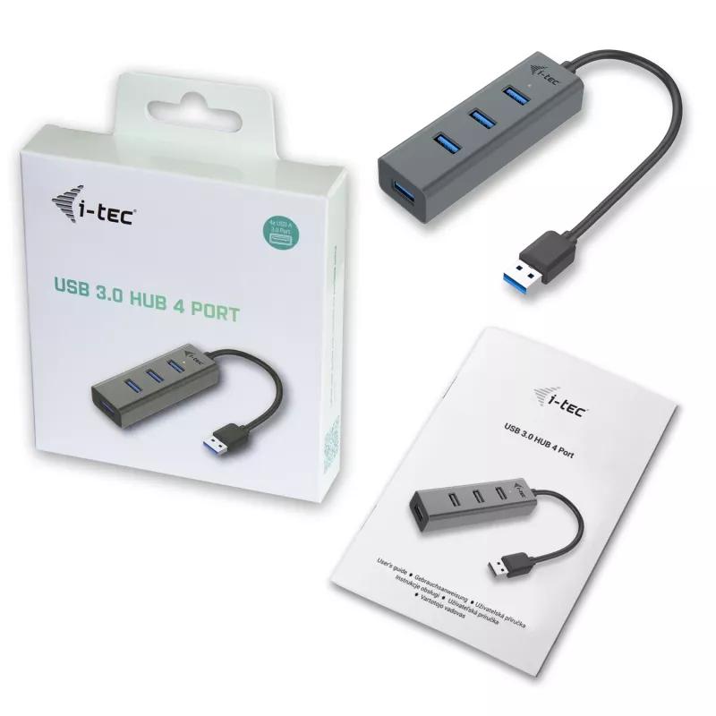 USB Hub i-tec kovový USB 3.0 HUB 4 porty