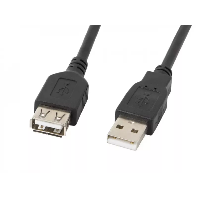 Kábel USB A na A LANBERG CA-USBE-10CC-0018-BK, USB 2.0, 1,8 m, čierny