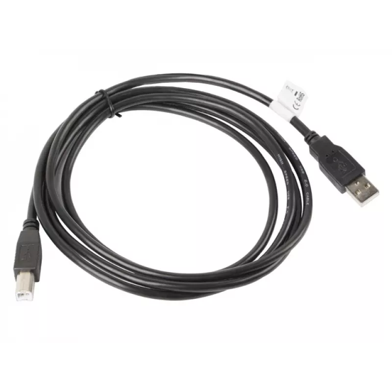 Kábel USB 2.0 LANBERG CA-USBA-10CC-0018-BK — 1,8 m, USB A (konektor samec) na USB B (konektor samec), čierny