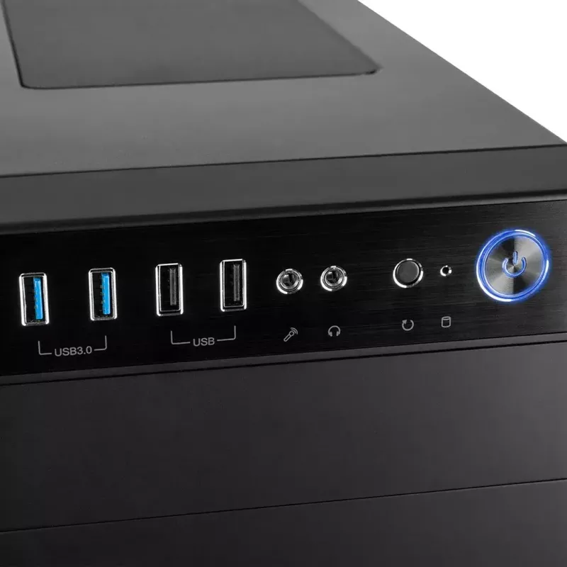 PC skriňa Modecom Oberon Pro Midi Tower, ATX/Micro ATX/ITX, bočné okno, grafická karta do 395 mm, 2x USB 3.0, čierna