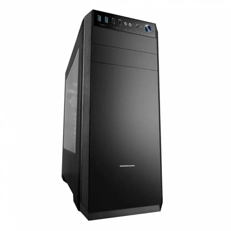 PC skriňa Modecom Oberon Pro Midi Tower, ATX/Micro ATX/ITX, bočné okno, grafická karta do 395 mm, 2x USB 3.0, čierna