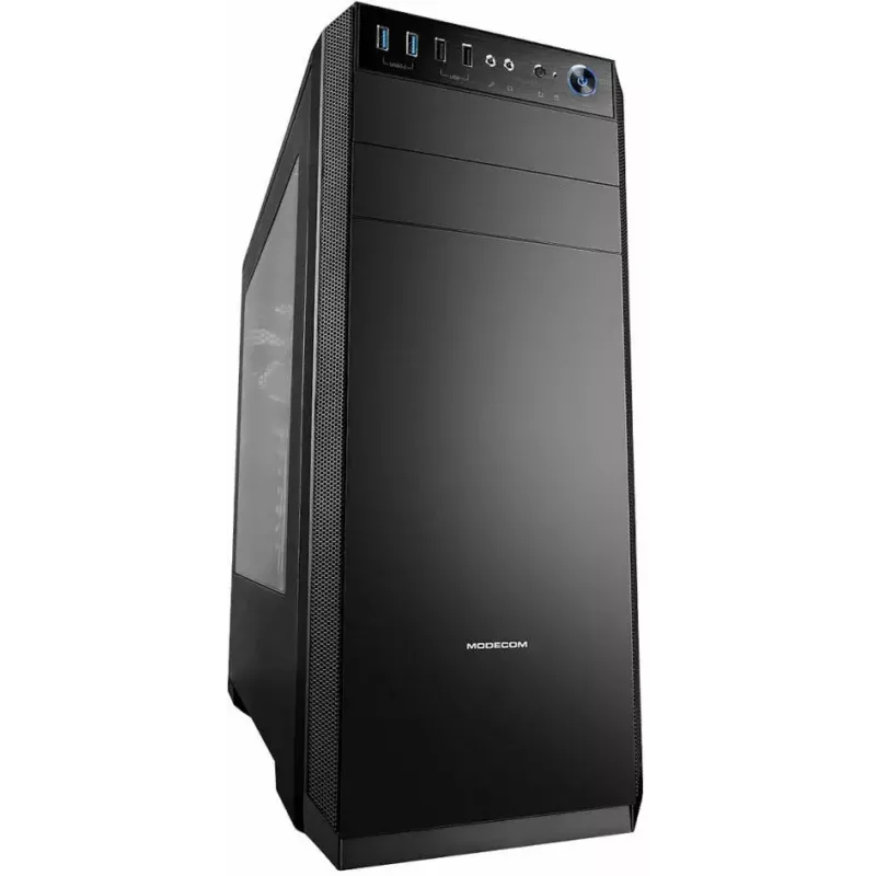 PC skriňa Modecom Oberon Pro Midi Tower, ATX/Micro ATX/ITX, bočné okno, grafická karta do 395 mm, 2x USB 3.0, čierna