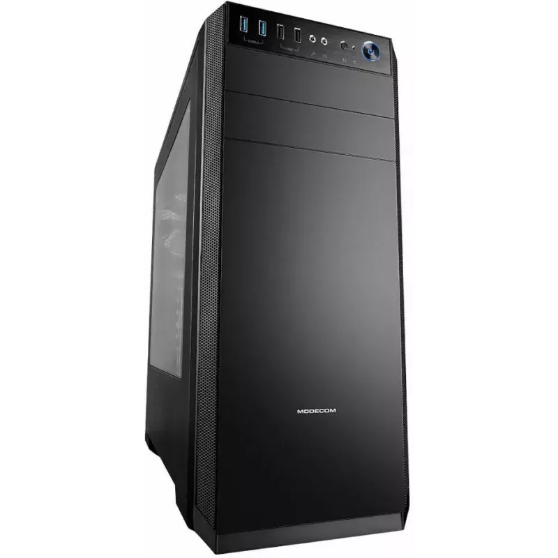 PC skriňa Modecom Oberon Pro Midi Tower, ATX/Micro ATX/ITX, bočné okno, grafická karta do 395 mm, 2x USB 3.0, čierna