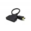 HDMI kábel Gembird DSP-2PH4-04 — HDMI typ A konektor samec na 2× HDMI typ A konektor samica, čierny, rovné konektory
