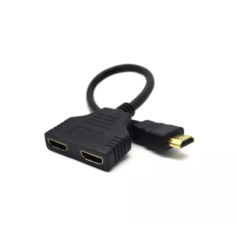 HDMI kábel Gembird DSP-2PH4-04 — HDMI typ A konektor samec na 2× HDMI typ A konektor samica, čierny, rovné konektory