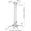 Techly predlžovacia stropná montáž na projektor 545-900 mm strieborný ICA-PM 18M