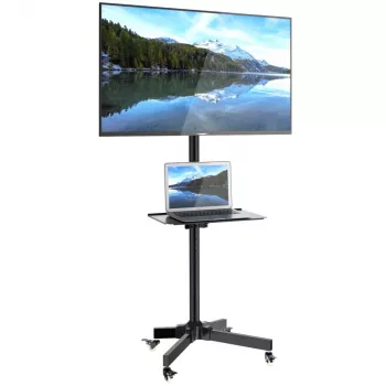 Techly pojazdný stojan LCD/LED/Plazma 23 palcov-55 palcov, 58,4 cm (23 palcov), 139,7 cm (55 palcov), 50 x 50 mm, 400 x 400 mm, -15 - 15°, čierny