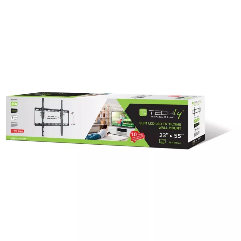 Techly naklápací nástenný držiak pre LED-LCD TV 23-55 čierny” ICA-PLB 161M