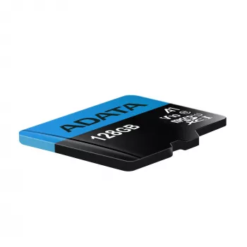MicroSDXC Flash pamäť ADATA 128 GB UHS‑I Class 10 — 85 MB/s čítanie, 25 MB/s zápis, vodotesná, s SD adaptérom