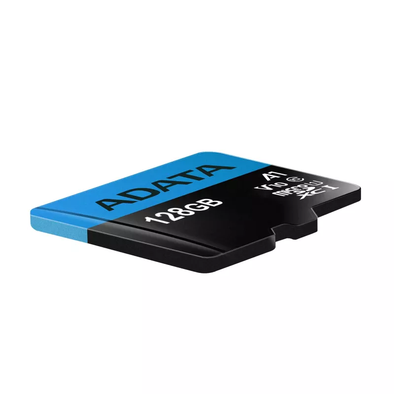 MicroSDXC Flash pamäť ADATA 128 GB UHS‑I Class 10 — 85 MB/s čítanie, 25 MB/s zápis, vodotesná, s SD adaptérom