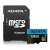 MicroSDXC Flash pamäť ADATA 128 GB UHS‑I Class 10 — 85 MB/s čítanie, 25 MB/s zápis, vodotesná, s SD adaptérom