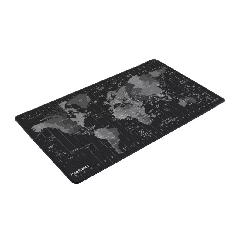 Podložka pod myš NATEC Time Zone Map Maxi — textil 400×800 mm, 2,5 mm, vodoodpudivá, protišmyková