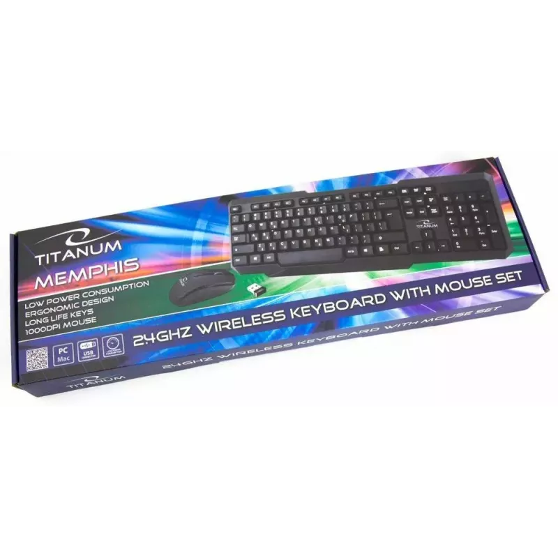 Titanum Memphis TK108 súprava klávesnice a USB myši, čierna