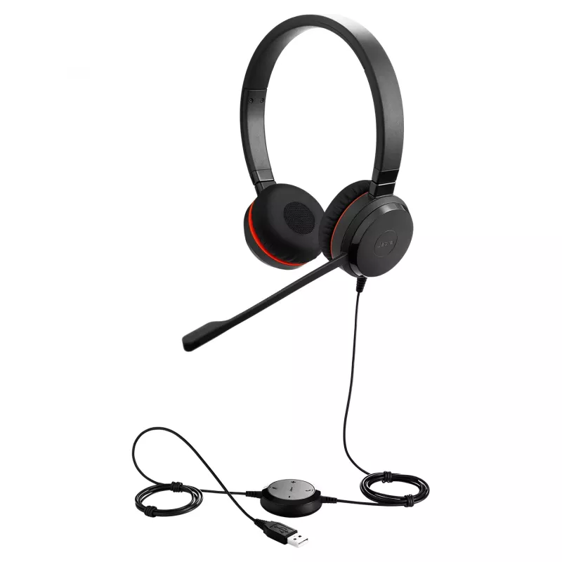 Jabra Evolve 20SE MS Stereo, káblový, kancelária/call centrum, 150 - 7000 Hz, 132 g, headset, čierna